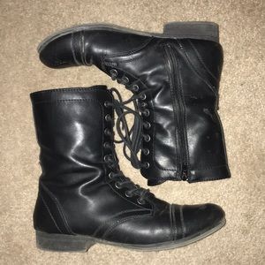 Black combat boots